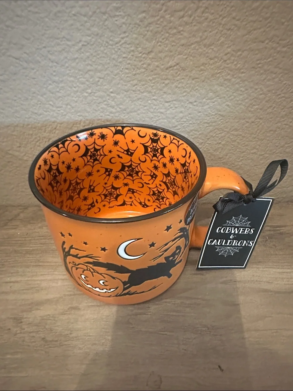 Cobwebs & Cauldrons Pumpkin & Cat Mug